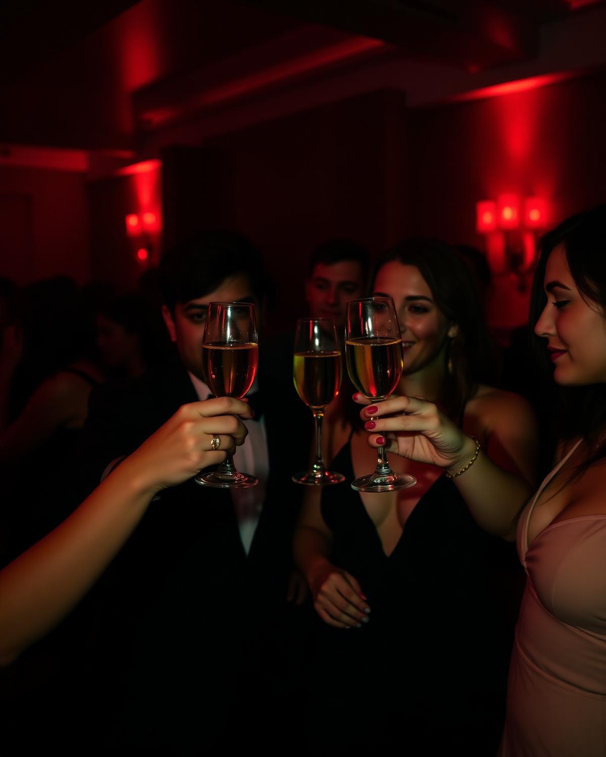 Guests toasting champagne