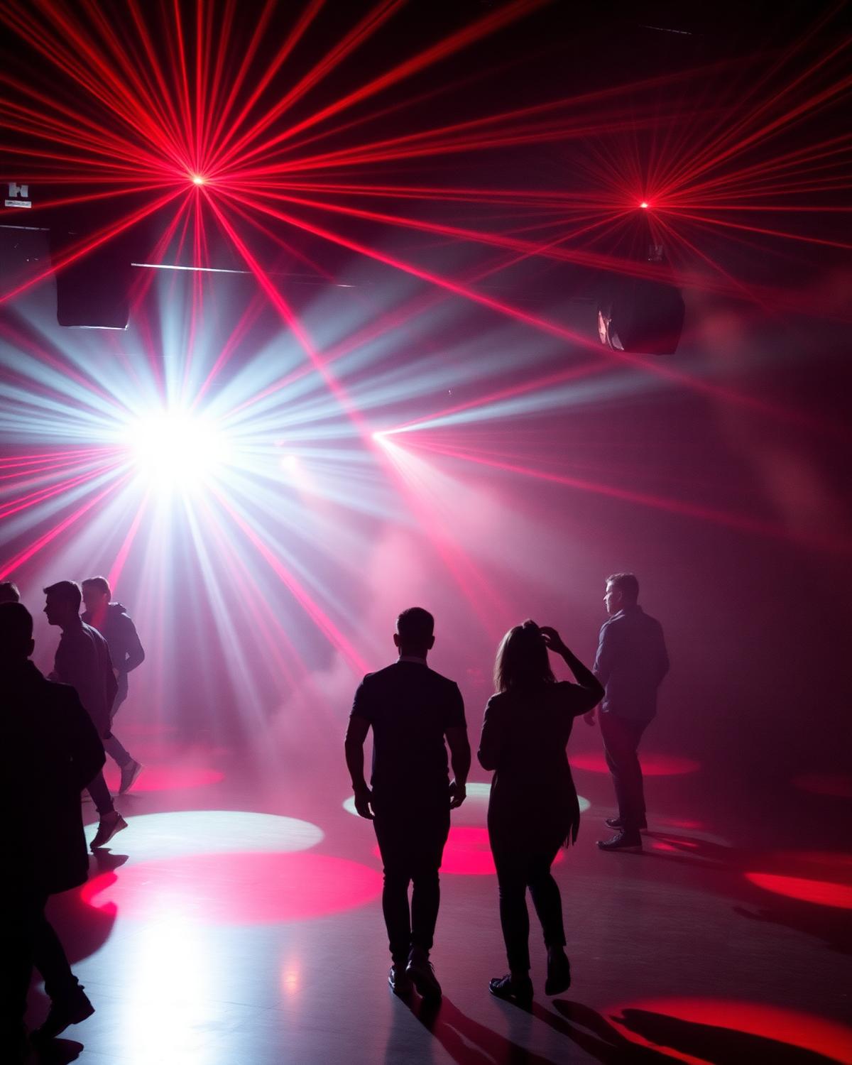 Dance floor under red lights
